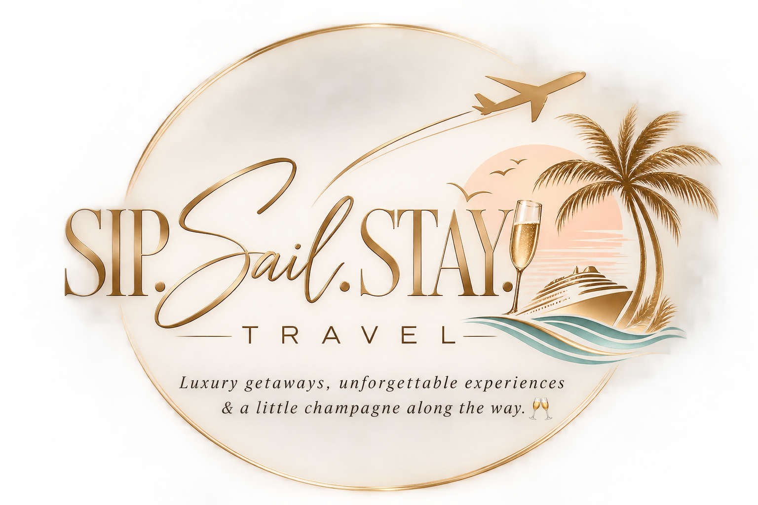 SIP.SAIL.STAY. Travel logo